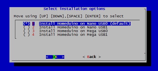 Homeduino Menu